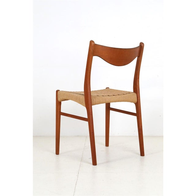 Arne Wahl Iversen Danish GS60 Chairs in Teak and Paper Cord by Arne Wahl Iversen for Glyngøre Stolefabrik, 1970s, Set of 6 For Sale - Image 4 of 18