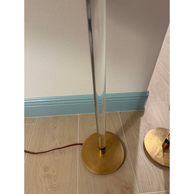 AERIN Pair of Visual Comfort Aerin Riga Buffet Lamps With Fermoie Pink Figured Lampshades For Sale - Image 4 of 8