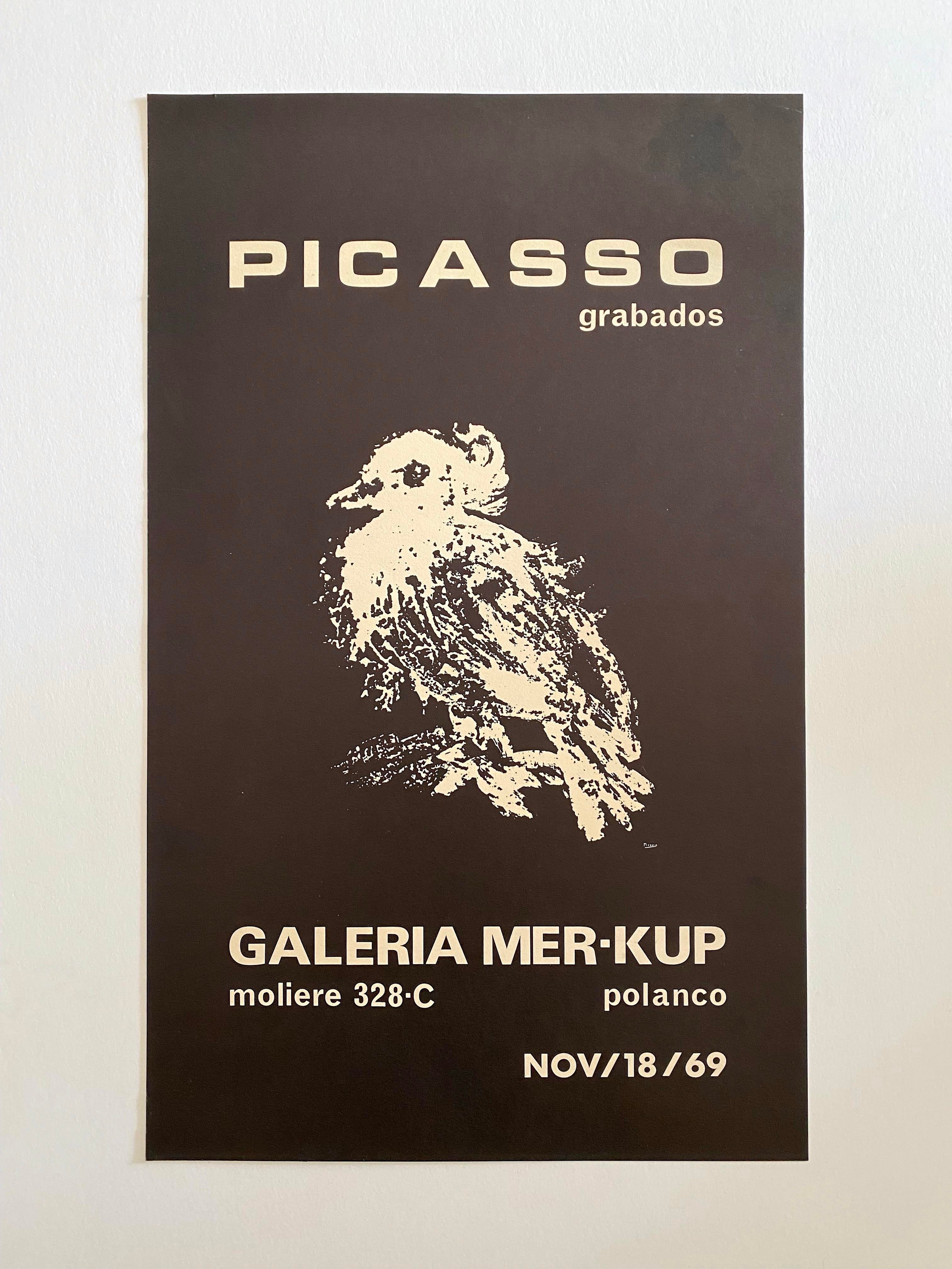 Pablo Picasso Vintage 1969 Mid Century Modernist Lithograph Print
