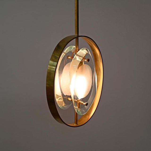 Metal Model 1933 Pendant Light by Max Ingrand for Fontana Arte, Italy, 1961 For Sale - Image 7 of 18