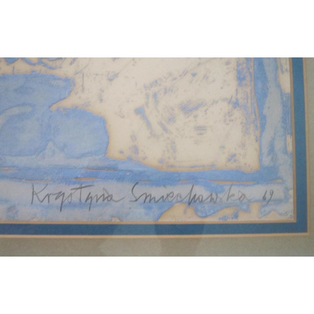 1969 Mid Century Signed Lithograph, Krystyna Smiechowska For Sale - Image 4 of 10