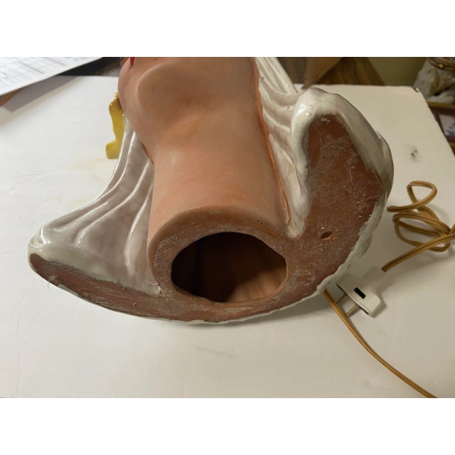 Mid Century Lamp Lady Frederic Weinberg Style Terra Cotta Bust Sculpture For Sale - Image 11 of 13