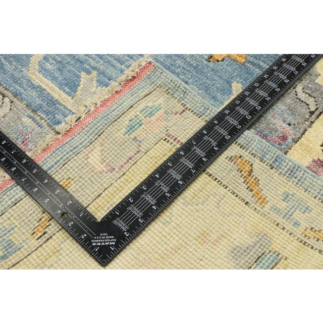 2010s Modern Blue Oushak Rug - 09'04 x 12'01 For Sale - Image 5 of 10