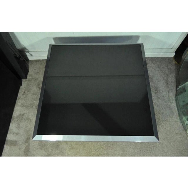 Industrial Modern Large Custom Aluminum Gun Metal 40" Square Coffee Table For Sale - Image 4 of 10