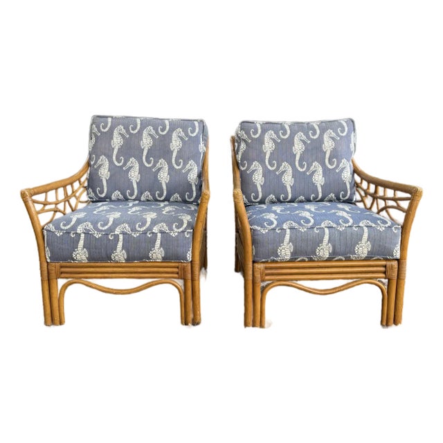 Pair of Bamboo Armchairs by Braxton Culler For Sale