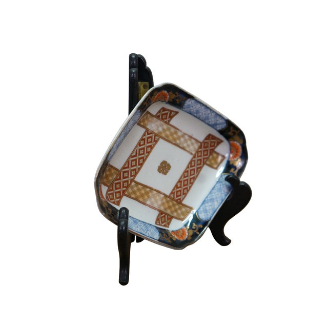 Victorian Antique Japanese Imari Lozenge Porcelain Dish Takaramono Treasure Motif Arita For Sale - Image 3 of 14