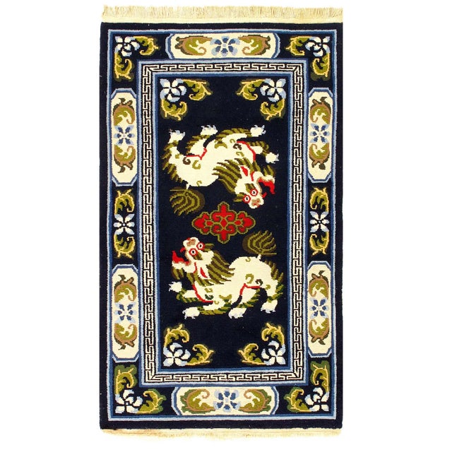 1920s Antique Chinese Art Deco Rug For Sale - Image 4 of 4