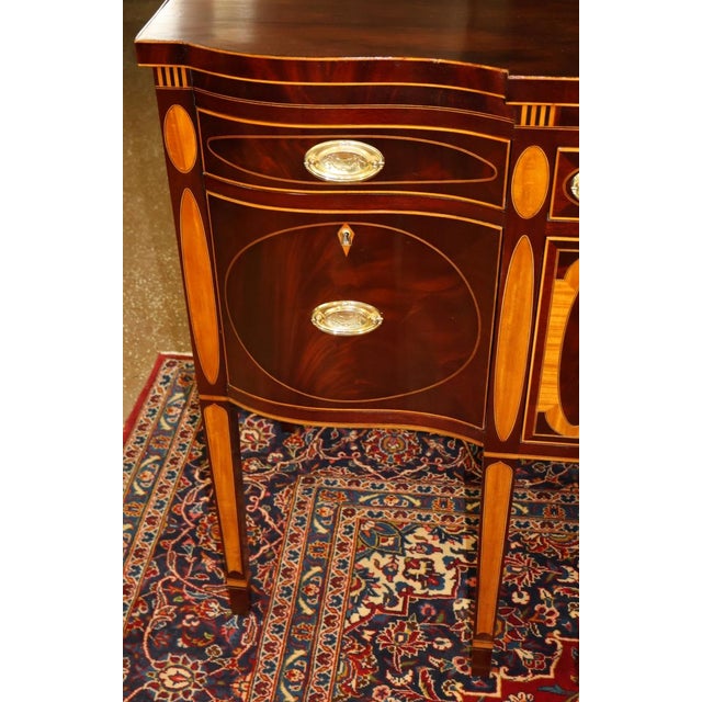 1990s Kindel Masterworks Winterthur Collection Mahogany Inlaid Buffet Sideboard For Sale - Image 12 of 14