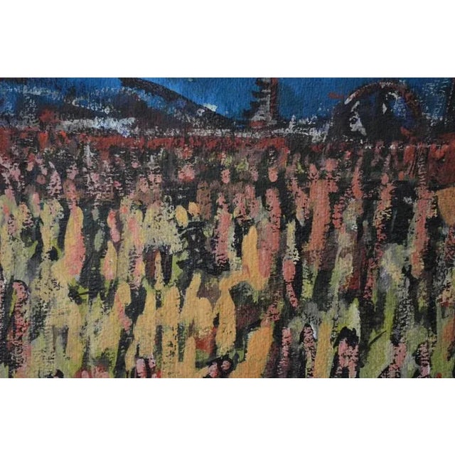 Modern Mid 20th Century Abstract Cityscape Oil Painting of Coney Island by Frank Kleinholz For Sale - Image 3 of 4