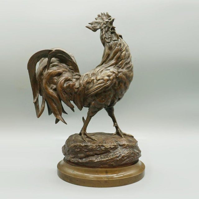 Strutting Bronze Cockerel by Alfred Barye For Sale - Image 11 of 11