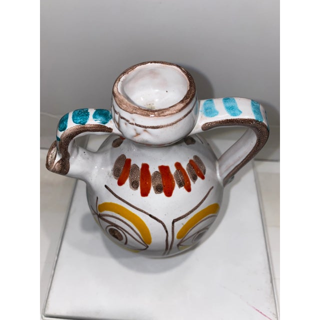 1950s 1950s Giovanni DeSimone Dual Sided Hand Painted Vase With Handles For Sale - Image 5 of 8
