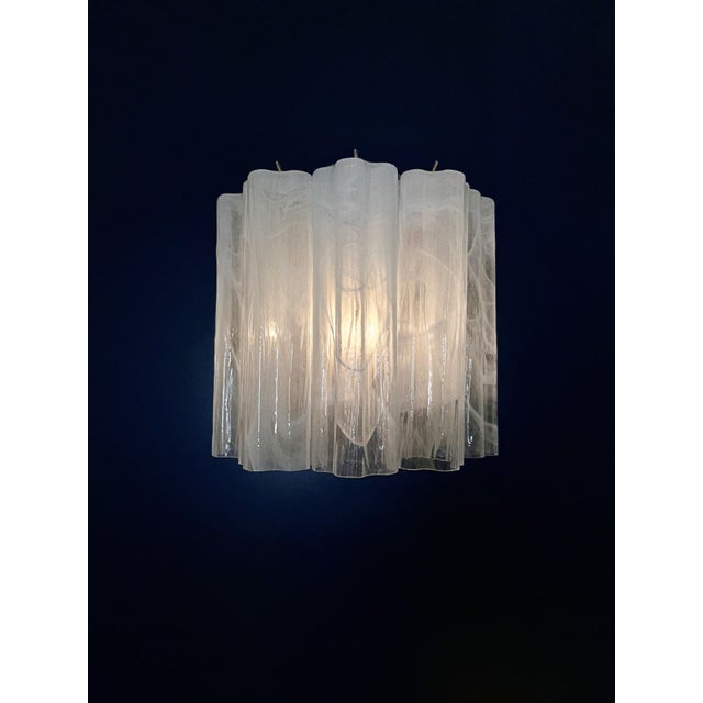 Vintage Murano Glass Tube Wall Sconces with 5 White Alabaster Glass Tube, 1990, Set of 2 For Sale - Image 15 of 18