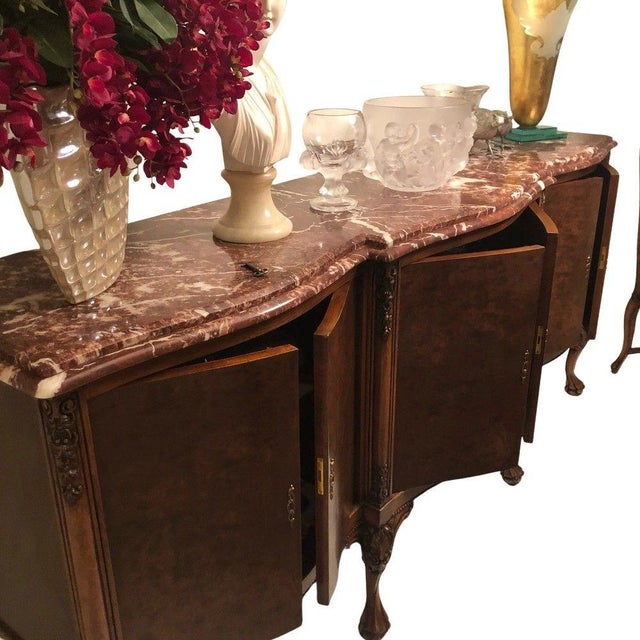 Traditional Italian Rosso Laguna Marble Top Buffet/Sideboard/Credenza, C. 1990s For Sale - Image 16 of 16