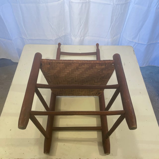 Mid 18th Century Early American Red Painted Cane Seat Ladder Back Chair For Sale - Image 10 of 12