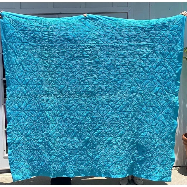 Mid 20th Century Vintage Mid-Western Eight Point Star Pattern Multi Colored Quilt For Sale - Image 5 of 6