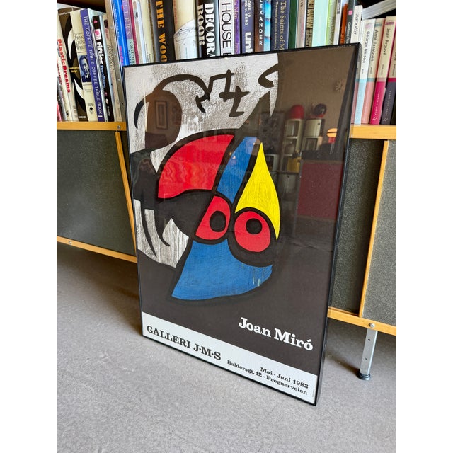 Mid-Century Modern Joan Miro 1983 Galerie Maeght Galleri JMS Exhibition Poster Acrylic Box Frame Jerry Solomon Munn For Sale - Image 3 of 11