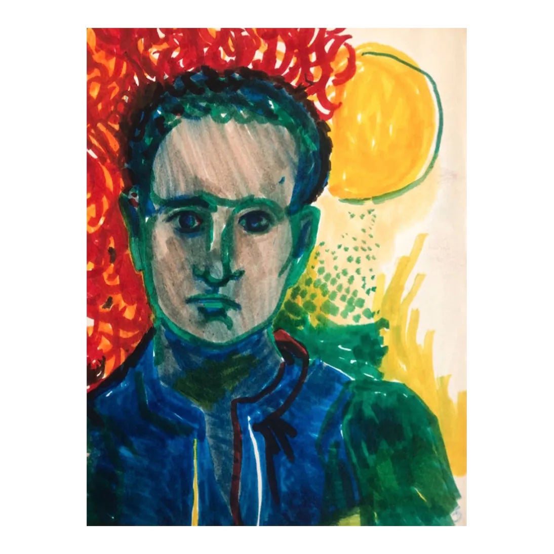 1966 James Bone Self Portrait Painting | Chairish