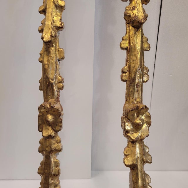 Baroque Carved and Gilded Wood Garland Altarpiece Fragments, Spain, 18th Century, Set of 2 For Sale - Image 6 of 18