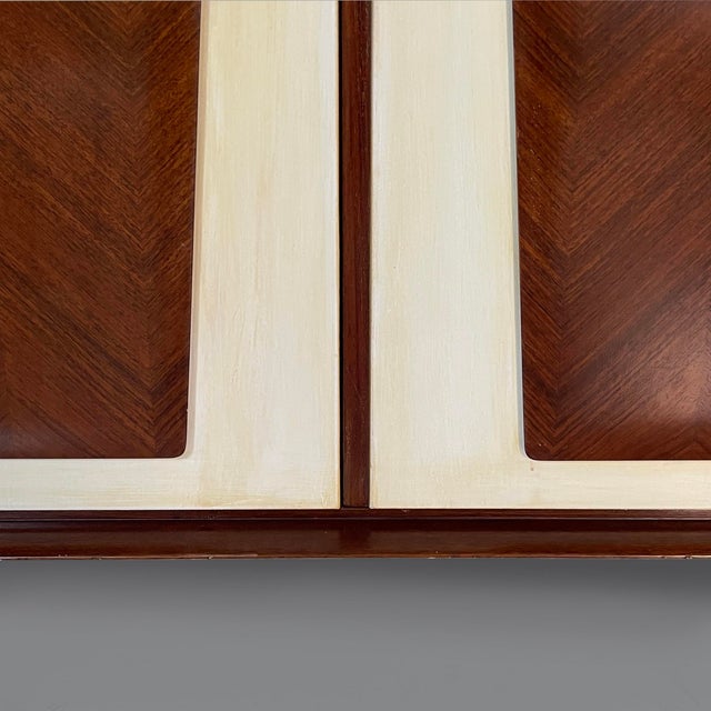 Art Deco Italian Wood and White Wood Wardrobe, 1940s For Sale - Image 14 of 18