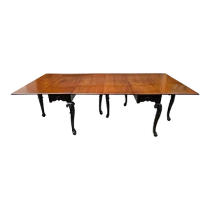 Pair of Antique Chippendale Carved Walnut Claw-And-Ball Foot Drop-Leaf Dining Tables