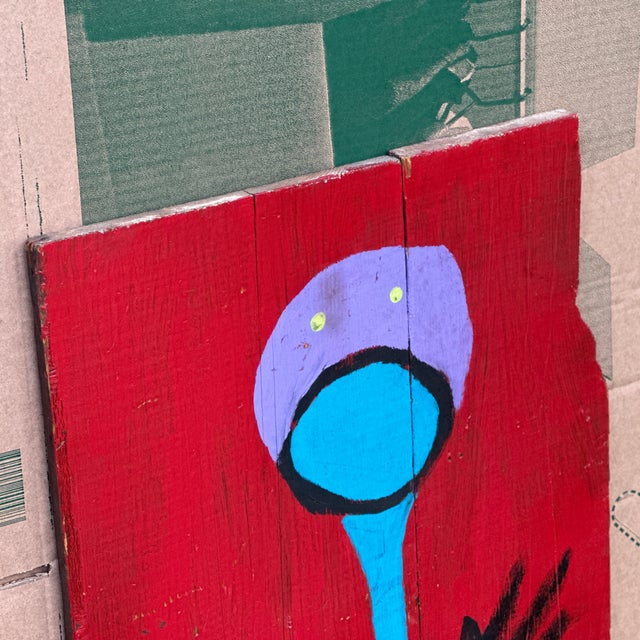 Original Figural Painting on Reclaimed Wood Signed Rivera For Sale - Image 4 of 12