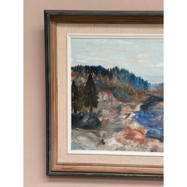 Kaj, Landscape with River and Forest, 1950s, Oil on Canvas, Framed For Sale - Image 10 of 18