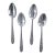 Mid 20th Century Set of 4 Kirk Stieff Style Manchester Repousse Southern Rose Sterling Silver 4 3/8" Demitasse Spoon(S) No Monos For Sale