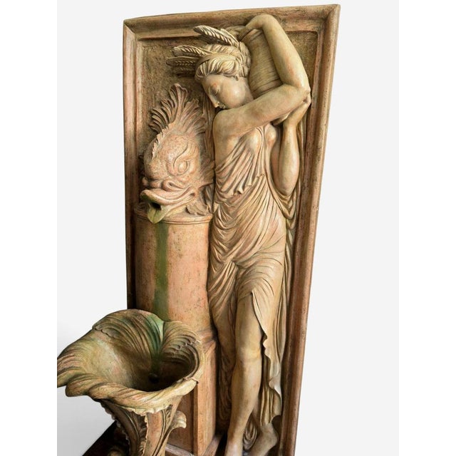 Vintage Art Deco Terracotta Garden Fountain by Ezio Ceccar, 1920 For Sale - Image 9 of 16