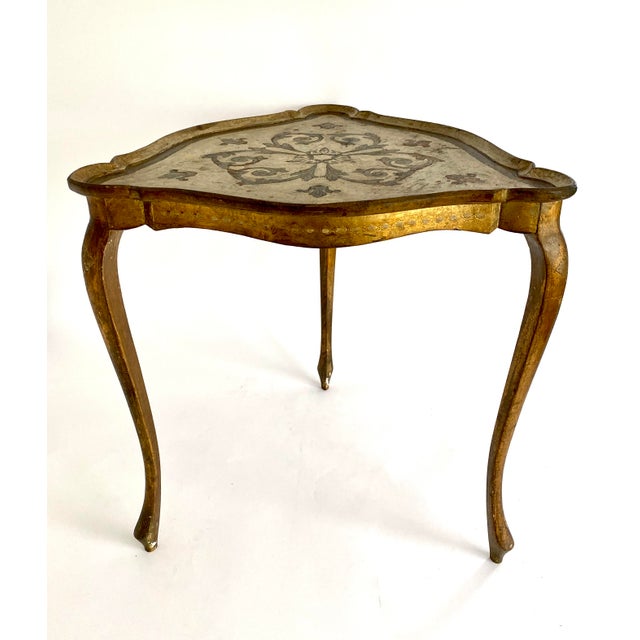 Mid 20th Century Italian Gold Leaf Florentine Table For Sale - Image 5 of 9