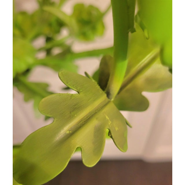 Vintage Tole Chinoiserie Italian Painted Lime Pale Green Rose 5 Light Chandelier For Sale - Image 10 of 10