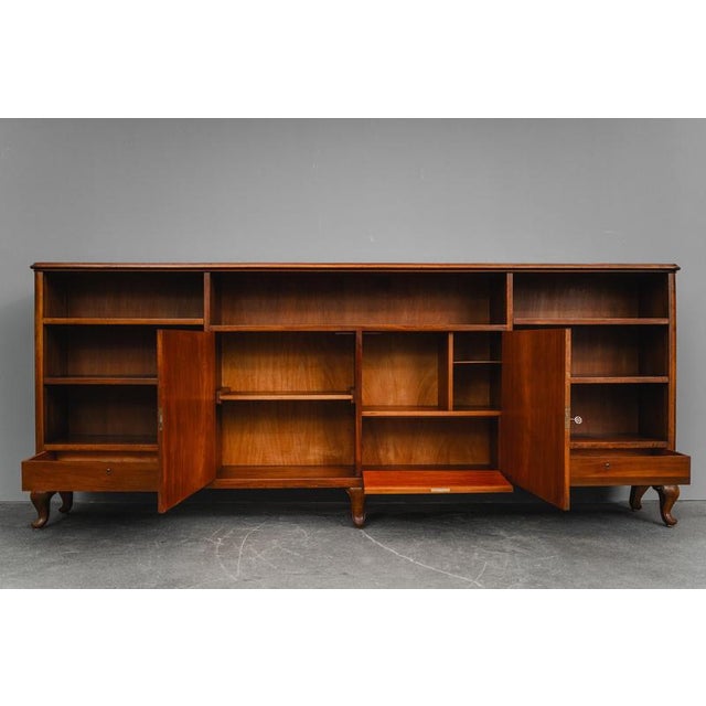 Large Early 20th Century Art Nouveau Bookcase in Walnut For Sale - Image 8 of 18