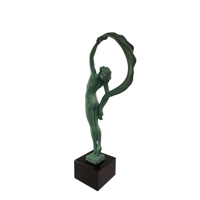 Art Deco Female Zephyr Figurine by Guerbe for Max Le Verrier, France, 1930s For Sale - Image 3 of 6