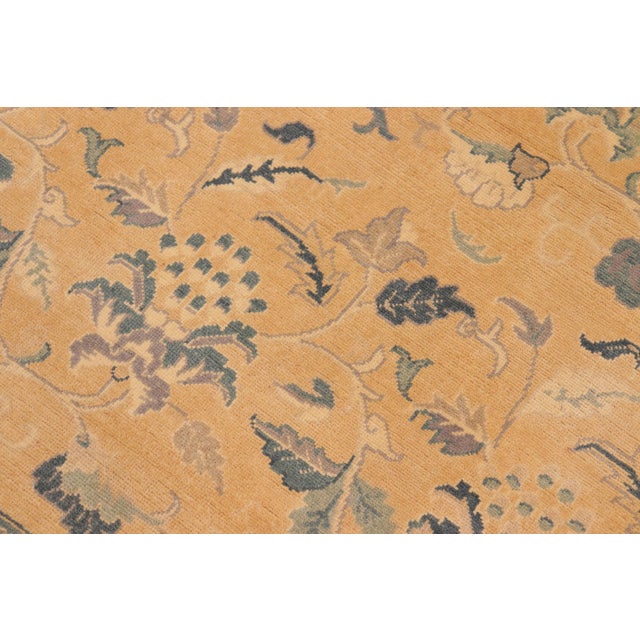1990s Shabby Chic Orange/Beige Wool Rug - 8'2'' X 10'1'' For Sale - Image 5 of 10
