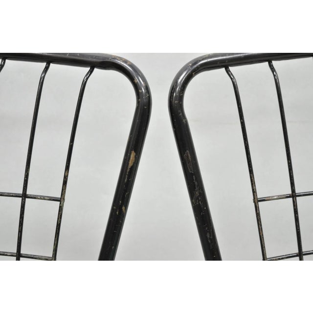 Vintage Daystrom Mid Century Modern Black Metal Kitchen Dining Chairs, Set of 6 For Sale - Image 12 of 18