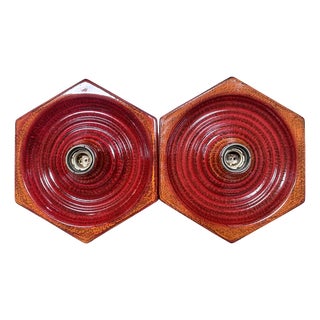 Ceramic Wall Lights from Hustadt Leuchten, Germany, 1970s, Set of 2 For Sale