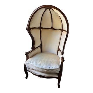 1970s Large Wooden Vintage Balloon Chair For Sale