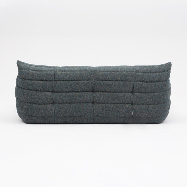 Blue Vintage Ligne Roset Togo 3-Seater in Baltic Navy Bouclé - Authentic & Restored For Sale - Image 8 of 16