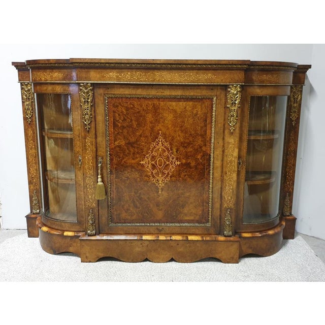 Vintage Burr Walnut Credenza For Sale - Image 4 of 15