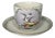 Antique Hand Painted Forget Me Not Doves Cup and Saucer c. 1900 For Sale