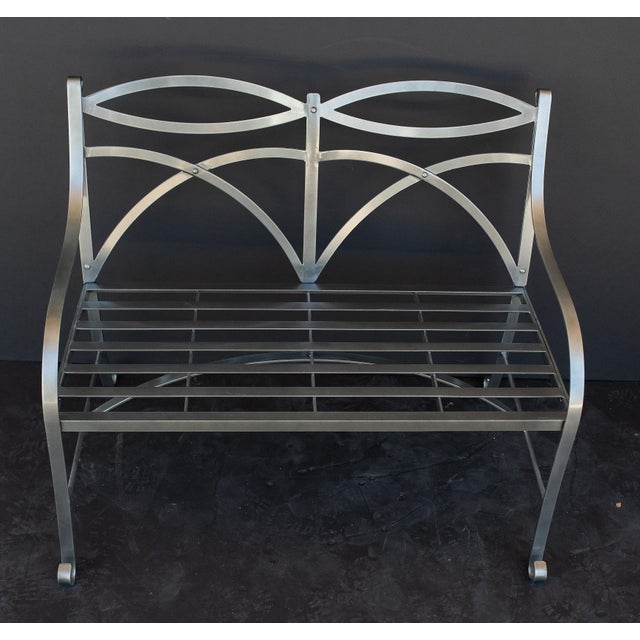 English Garden Seat or Bench of Painted Metal in the Regency Style For Sale - Image 12 of 12