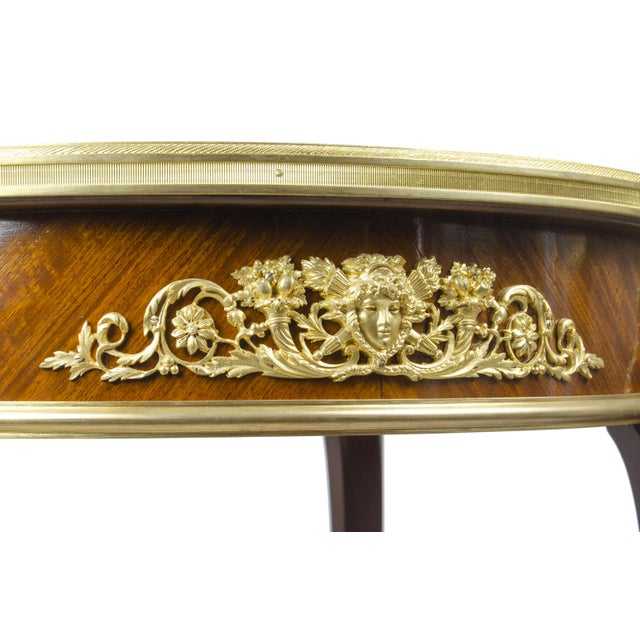 Late 19th Century Louis XV Circular Gueridón Table With Ormolu Accents Attributed to François Linke for Maison Forest, France For Sale - Image 6 of 11