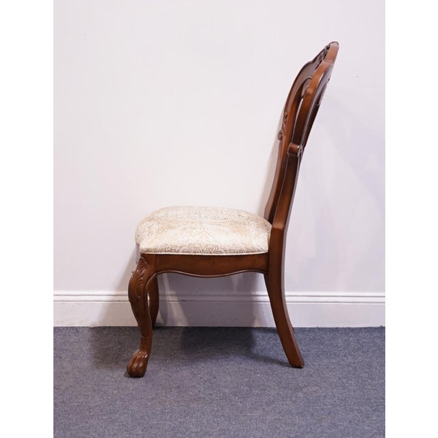 Bernhardt Furniture Grand Savannah Collection Solid Walnut Italian Provincial Style Splat Back Dining Side Chair 357-555 For Sale In Kansas City - Image 6 of 9