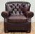 Vintage Oversized Tufted Leather Writers Chair With Ottoman For Sale - Image 4 of 18