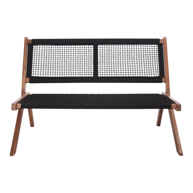 Kobina Outdoor Bench - Natural/Black For Sale