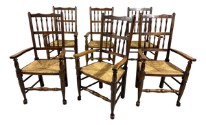 Lancashire Dining Armchairs, 1890s, Set of 6