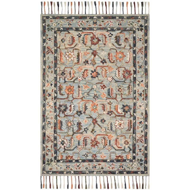 Loloi Rugs Elka Rug, Sky / Multi - 1'6"x1'6" For Sale