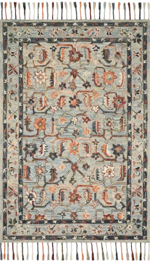 Loloi Rugs Elka Rug, Sky / Multi - 1'6"x1'6"