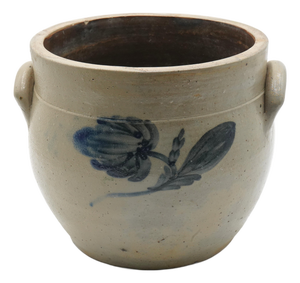 Large Antique Stoneware Crock Urn W. Handles
