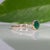 Metal Zambian Emerald Ring With Earth-Mined Diamond Accents in Solid 14k Gold, 6mm, Size 6.75 For Sale - Image 7 of 9