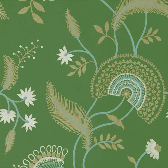 Sanderson Hakimi Wallpaper in Emerald - a Sample For Sale